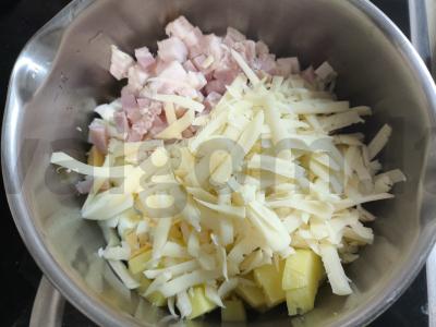 Salotas su šonine, bulvėmis ir kaparėliais „Žiemos nuotaika“ Žingsnis 4