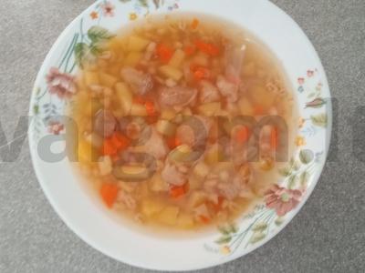 Sriuba su miško grybais ir perlinėmis kruopomis Žingsnis 5