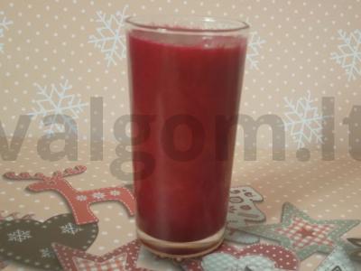Žieminis burokėlių, obuolių ir cinamono smoothie pagrindine nuotrauka