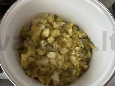 Žieminis salotas su daržovėmis ir dešra Žingsnis 5