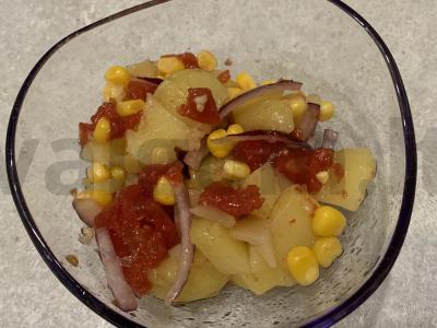 Vegetariškas salotas su daržovėmis ir kukurūzais Žingsnis 5