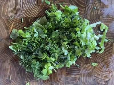 Daržovių salotas su špinatais Žingsnis 4