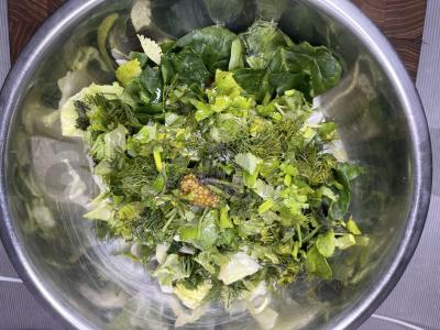 Daržovių salotas su špinatais Žingsnis 5