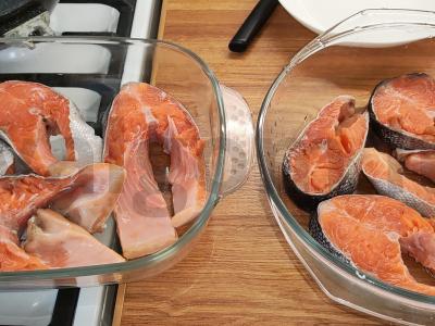 Kepta upėtakis su saldžiuoju pipiru Žingsnis 1