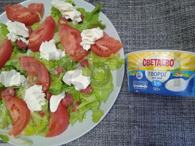 Salotas su baklažanu, minkštu varškės sūriu ir pitahaja Žingsnis 4