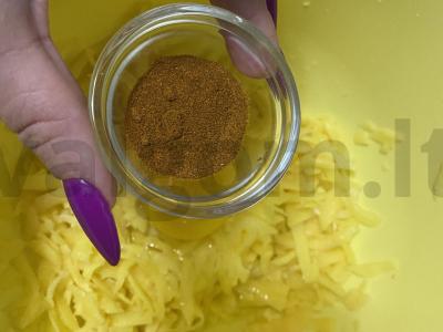 Bulvių krepšeliai su ikrais ir varškės sūriu Žingsnis 3