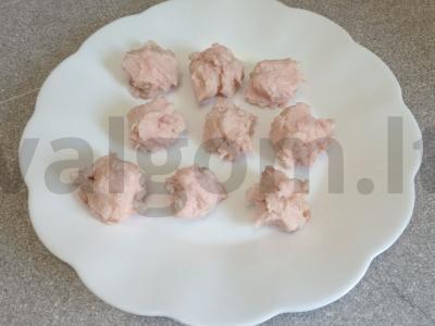 Sriuba su vištienos kukuliais ir pupelių mišiniu Žingsnis 4