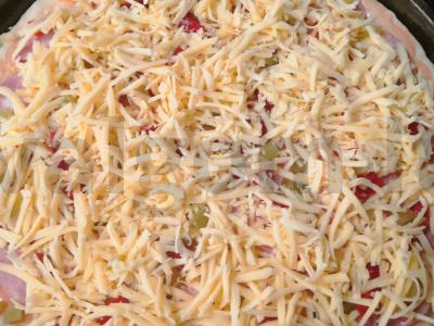 Namų pica su dešra, daržovėmis ir sūriu Žingsnis 5