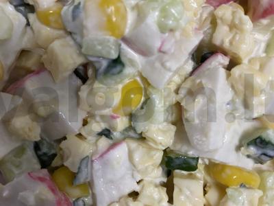 Raudonos žuvies salotos su kukurūzais Žingsnis 6