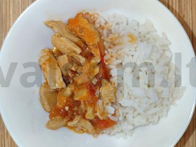 Vištienos krūtinėlės padažas su ryžiais pagrindine nuotrauka