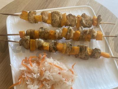 Vištienos filė šašlykas su moliūgu orkaitėje pagrindine nuotrauka