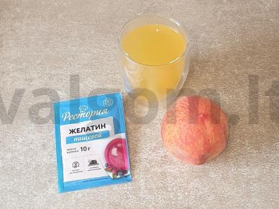 Vaisių želė su persikų gabaliukais Žingsnis 1