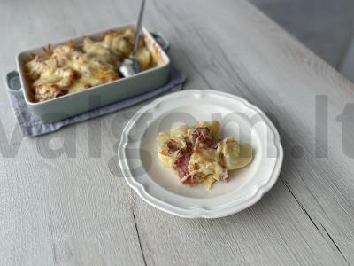 Keptas bulvės su bekonu pagrindine nuotrauka