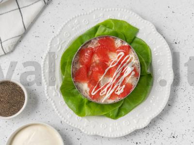 Salotos su greipfrutais ir krabų lazdelėmis Žingsnis 7