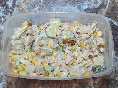 Salotas „Vištiena su ananasais“ Žingsnis 3