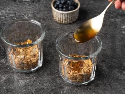 Varškės desertas su uogomis Žingsnis 1