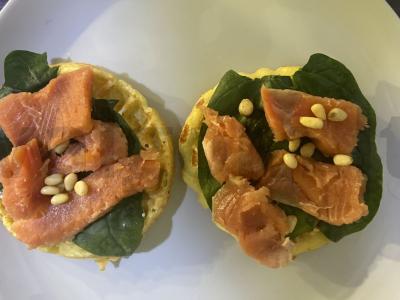 Bulvių vafliai su raudonąja žuvimi ir tartaro padažu Žingsnis 8