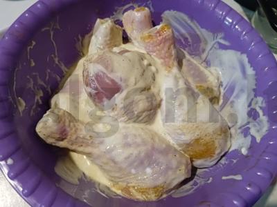 Rudai kepta vištiena su bulvėmis Žingsnis 1