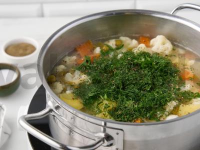 Daržovių sriuba su žaliais žirneliais Žingsnis 5