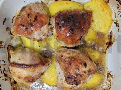 Nuostabūs vištienos šlaunelės su bulvėmis Dijon garstyčių marinate Žingsnis 5