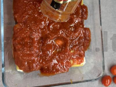 Kanelonai su mocarela ir vyšniniais pomidorais Žingsnis 4