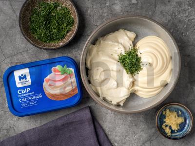 Kiaušinių ritinys su lydytu sūriu Žingsnis 1