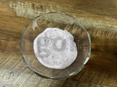 Desertas iš varškės su chia sėklomis ir vynuogėmis Žingsnis 4