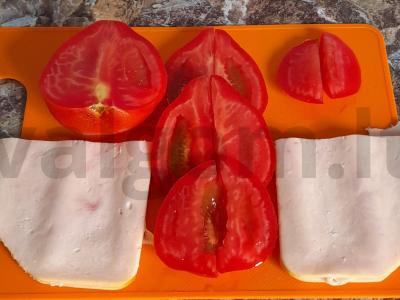 Lavašas su mocarela ir kumpiu Žingsnis 2