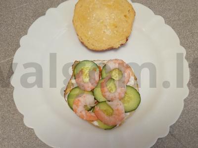 Sūrio bandelė su krevetėmis Žingsnis 12