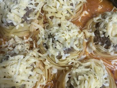 Makaronai-nestai su faršu ir sūriu Žingsnis 3