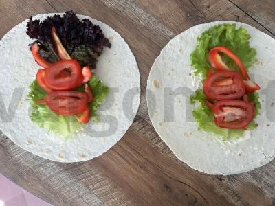 Burrito su kotletu ir daržovėmis Žingsnis 5