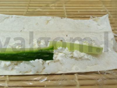 Tortilijos su ryžiais ir agurkais Žingsnis 3