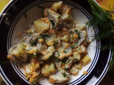 Bulvės su grybais grietinės padaže pagrindine nuotrauka