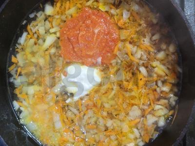 Kapelini su faršu ir sūriu keptuvėje Žingsnis 2