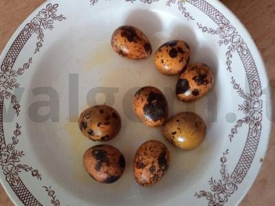 Kiaušiniai iš perpelės, dažyti ciberžole ir karkade Žingsnis 6