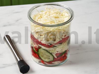 Sluoksniuota kopūstų užkanda žiemai Žingsnis 3