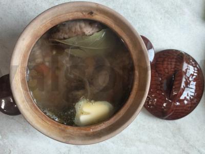 Rusų perlų košė su grybais ir daržovėmis puoduose Žingsnis 6