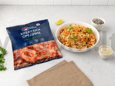 Aštrus grietinėlės makaronai su krevetėmis pagrindine nuotrauka