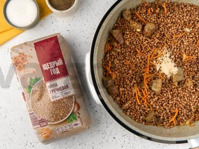 Grikių košė pagal pirklių receptą su kepenimis Žingsnis 3