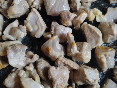 Kalakutiena, troškinta aluje su džiovintais abrikosais Žingsnis 3