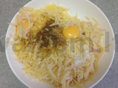 Bulviniai blynai su rūkyta lašiša Žingsnis 3