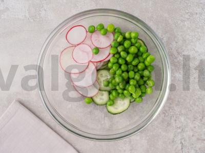 Salotas su žirniais ir feta Žingsnis 2