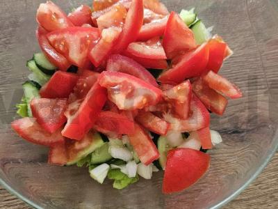 Daržovių salotas su keptomis krevetėmis Žingsnis 4