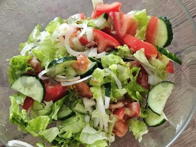 Daržovių salotas su keptomis krevetėmis Žingsnis 6