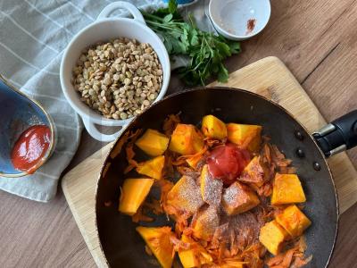 Lęšių sriuba su moliūgu ir žolelėmis Žingsnis 2