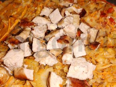 Kepta kopūstai su dešrelėmis Žingsnis 9