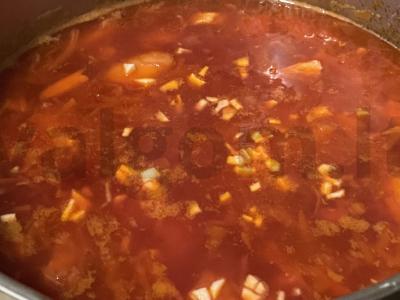 Borsčas su burokėliais ir raugintais kopūstais Žingsnis 6