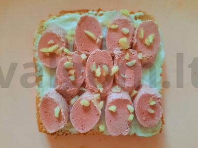 Vegetariškas sumuštinis su dešra ir špinatais Žingsnis 3