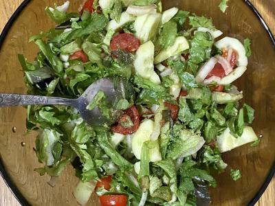 Kiaulienos steikas ant grotelių su daržovių salotomis Žingsnis 6