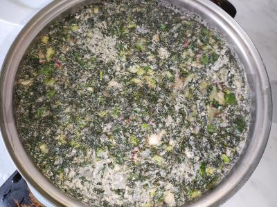 Okroška ant kvaso su rūkytomis dešromis Žingsnis 7